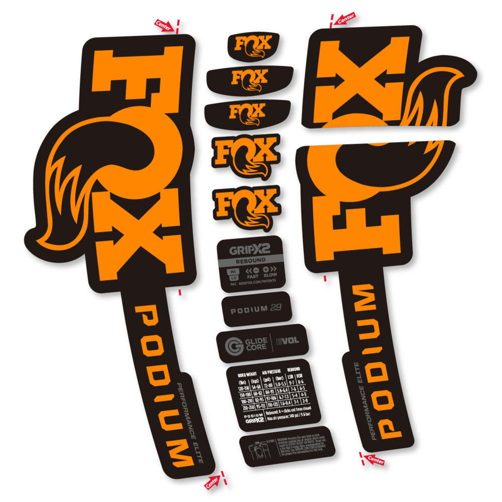 Decal for Fox Podium Performance Elite 2025, Fork, bike sticker vinyl