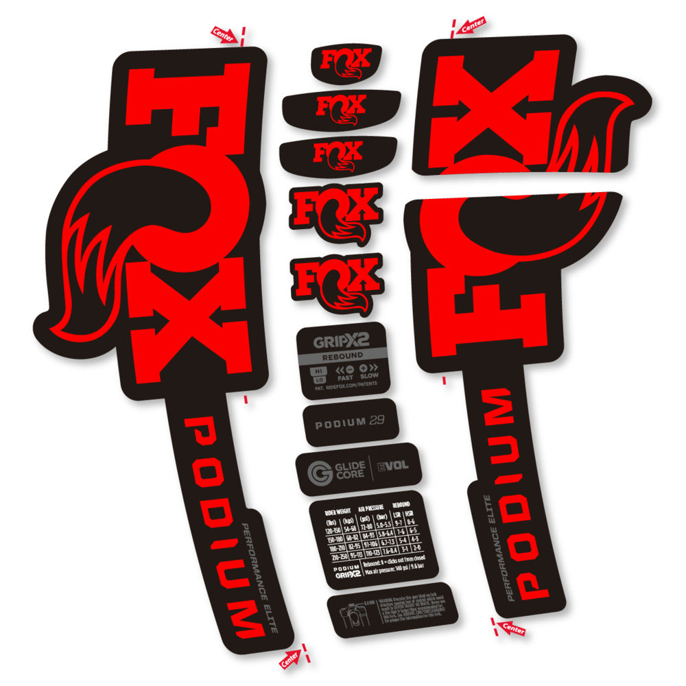 Decal for Fox Podium Performance Elite 2025, Fork, bike sticker vinyl