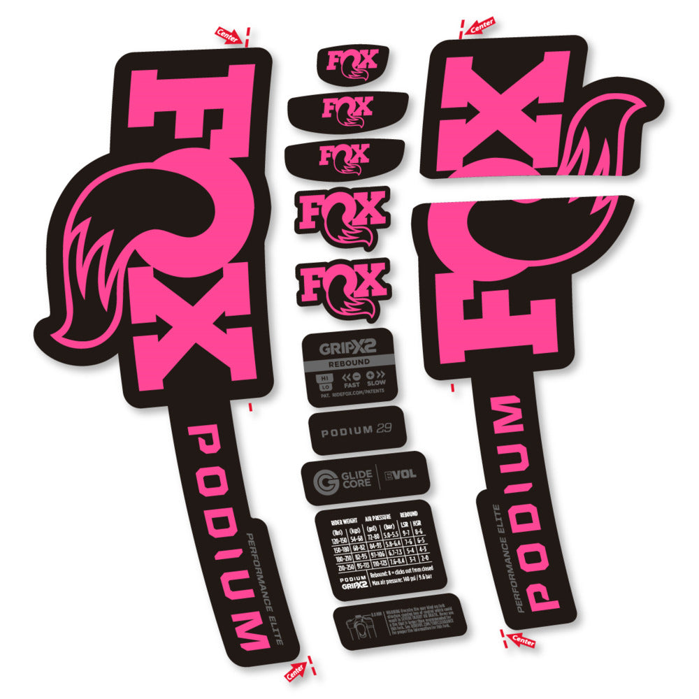 Decal for Fox Podium Performance Elite 2025, Fork, bike sticker vinyl