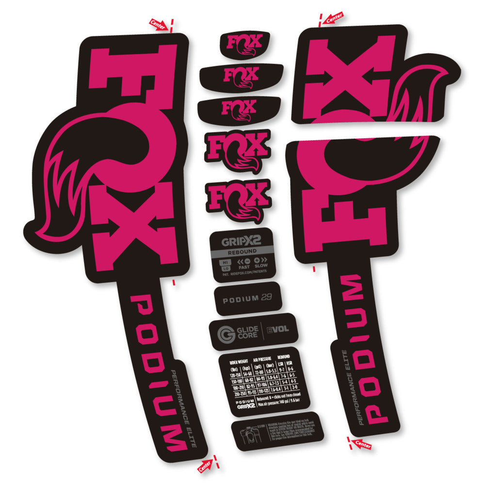 Decal for Fox Podium Performance Elite 2025, Fork, bike sticker vinyl
