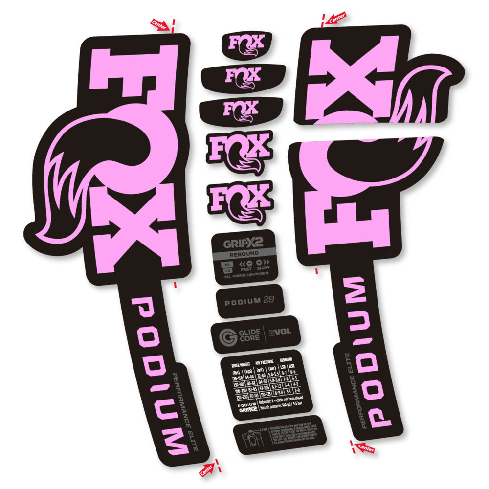 Decal for Fox Podium Performance Elite 2025, Fork, bike sticker vinyl