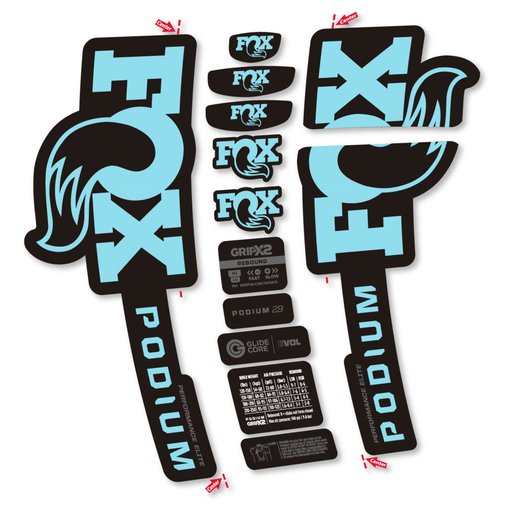 Decal for Fox Podium Performance Elite 2025, Fork, bike sticker vinyl