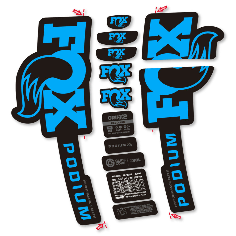 Decal for Fox Podium Performance Elite 2025, Fork, bike sticker vinyl