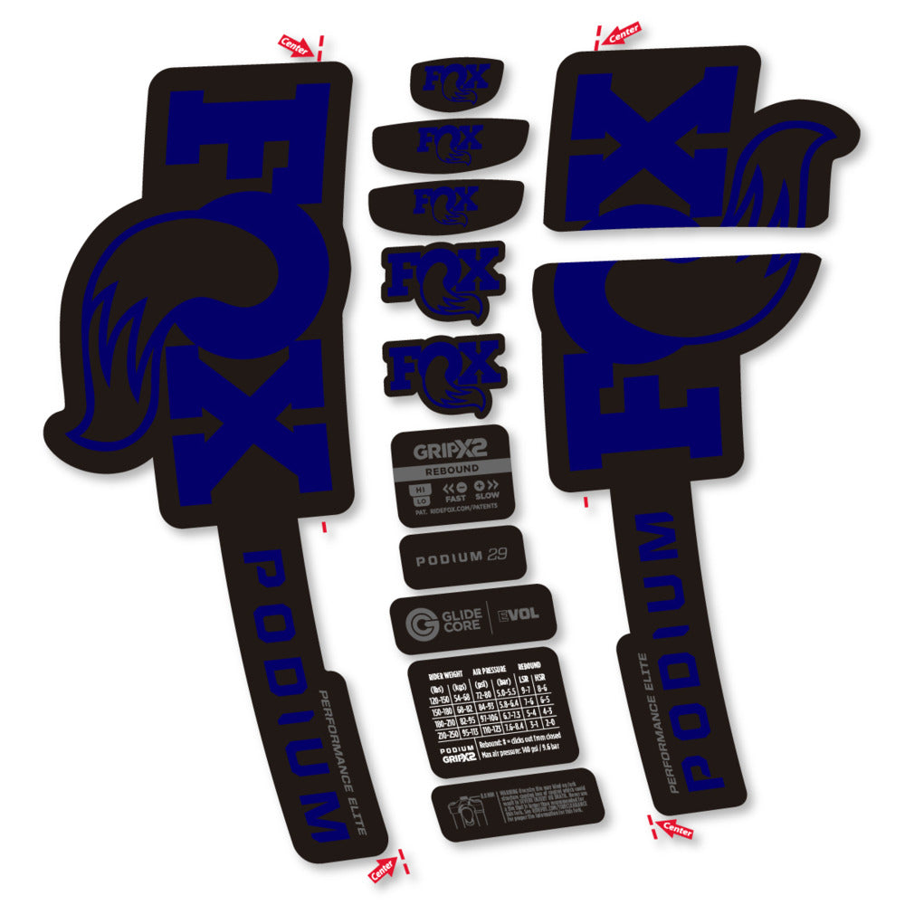 Decal for Fox Podium Performance Elite 2025, Fork, bike sticker vinyl