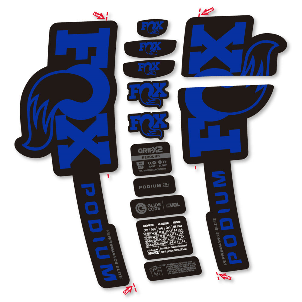Decal for Fox Podium Performance Elite 2025, Fork, bike sticker vinyl
