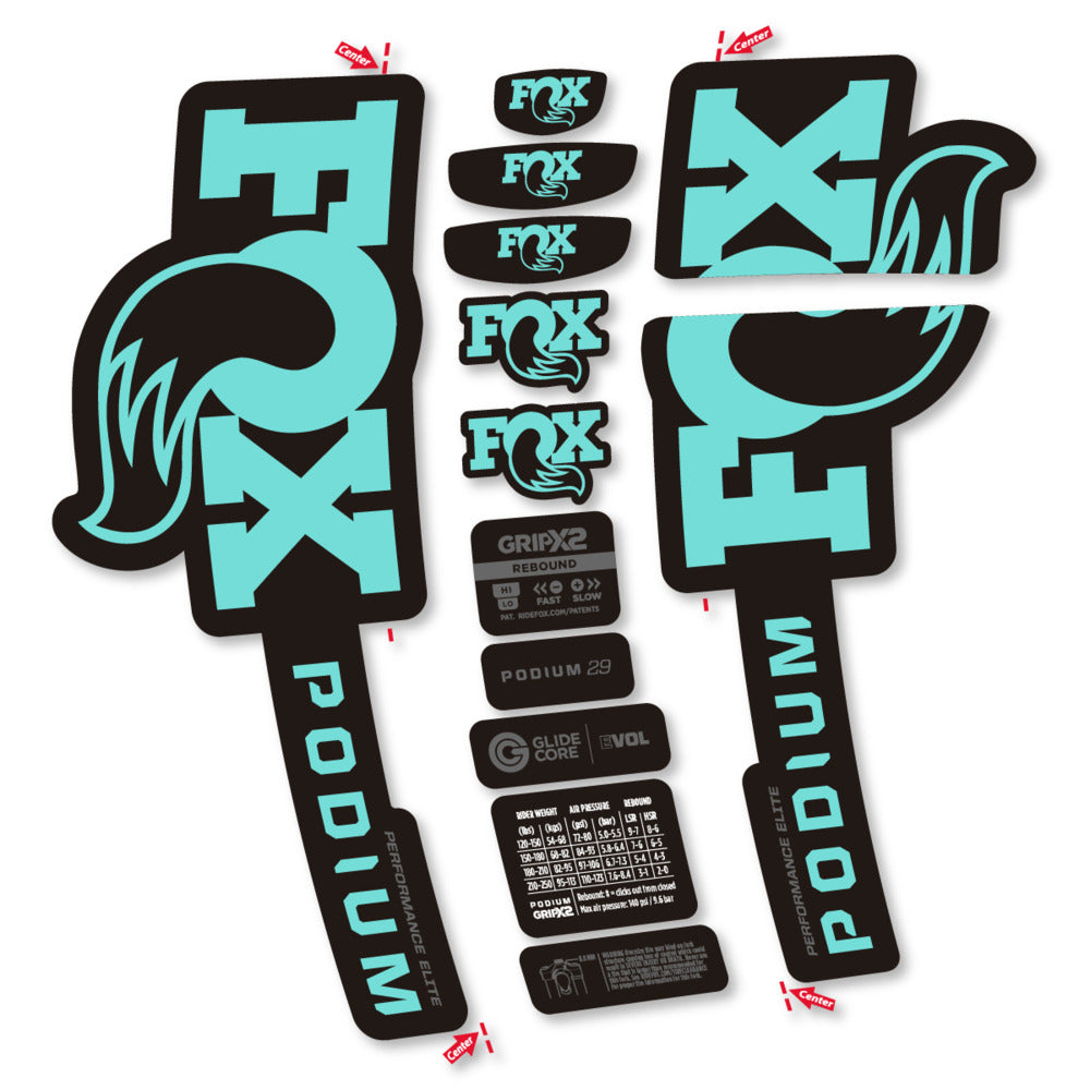 Decal for Fox Podium Performance Elite 2025, Fork, bike sticker vinyl