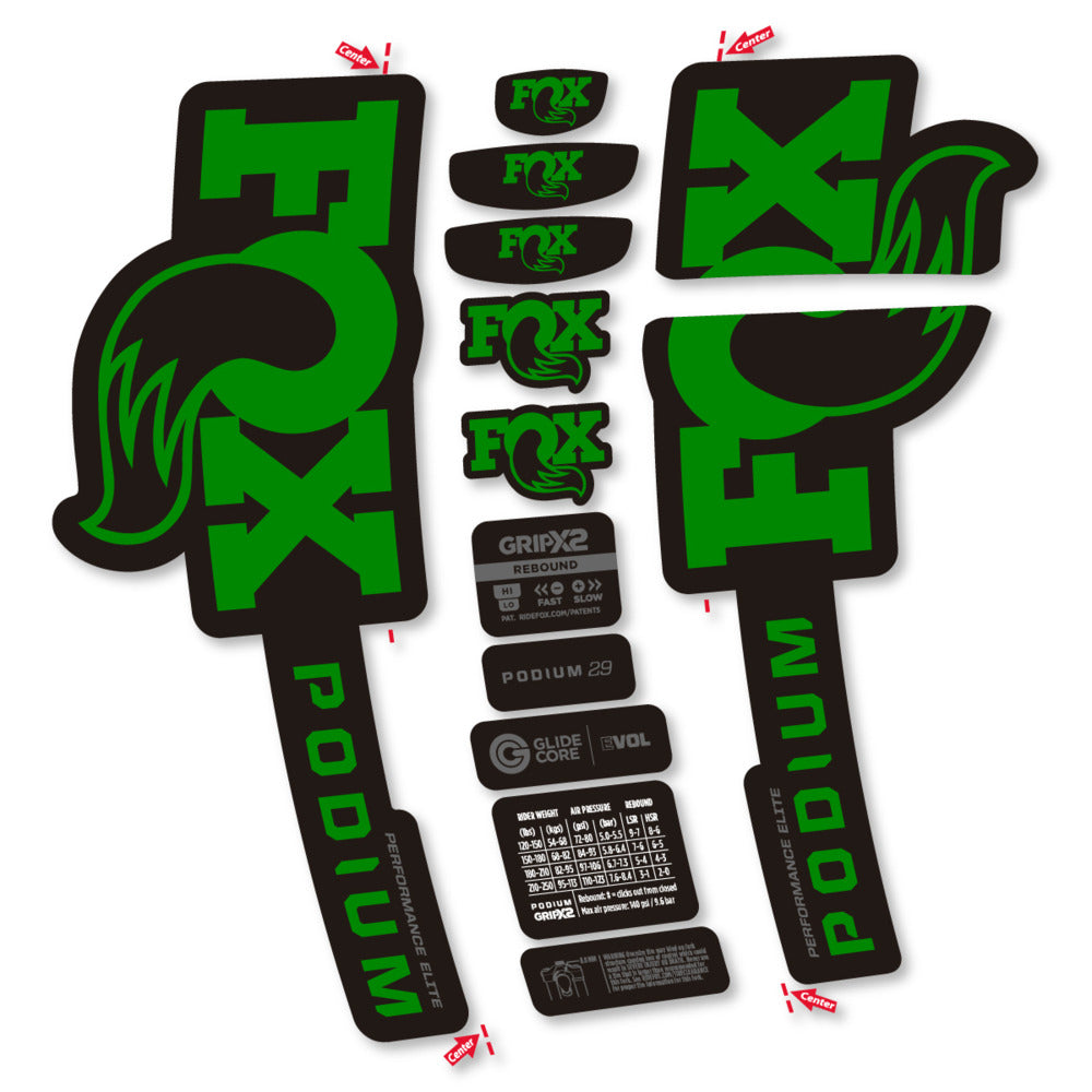Decal for Fox Podium Performance Elite 2025, Fork, bike sticker vinyl