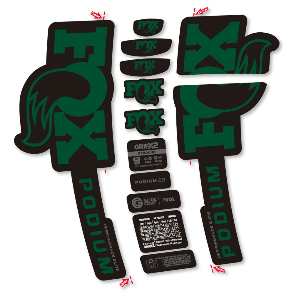 Decal for Fox Podium Performance Elite 2025, Fork, bike sticker vinyl