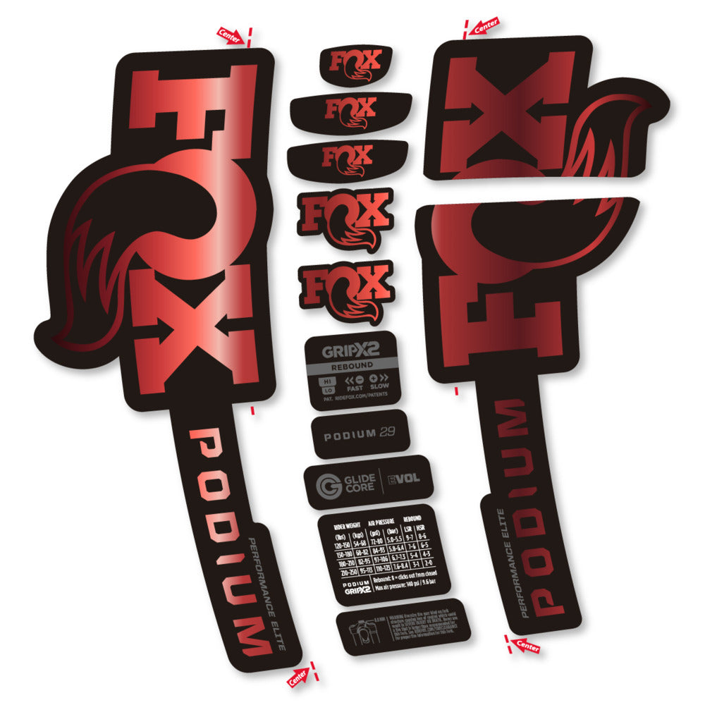 Decal for Fox Podium Performance Elite 2025, Fork, bike sticker vinyl