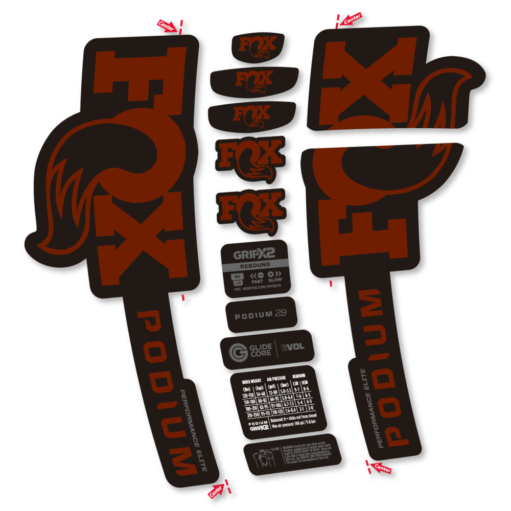 Decal for Fox Podium Performance Elite 2025, Fork, bike sticker vinyl