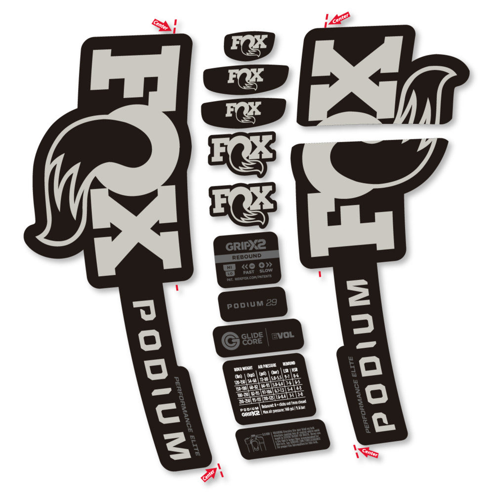 Decal for Fox Podium Performance Elite 2025, Fork, bike sticker vinyl