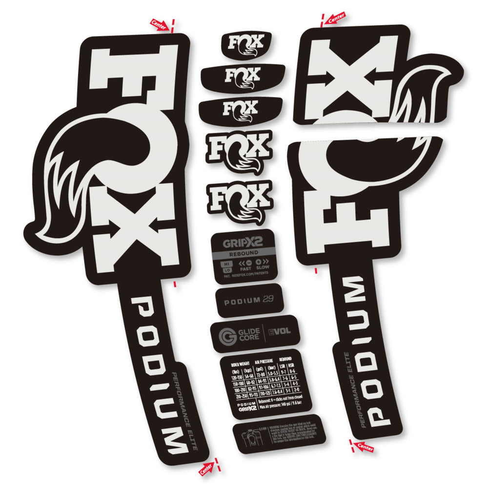 Decal for Fox Podium Performance Elite 2025, Fork, bike sticker vinyl