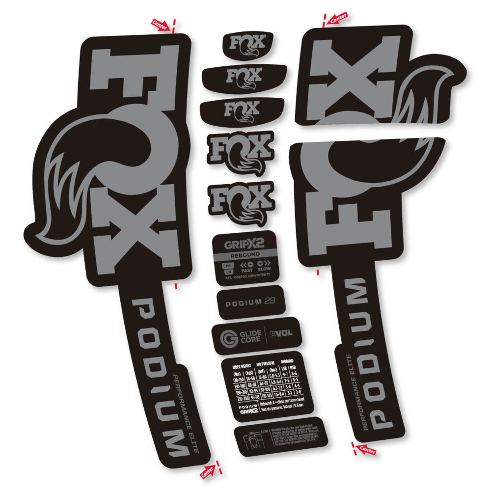 Decal for Fox Podium Performance Elite 2025, Fork, bike sticker vinyl