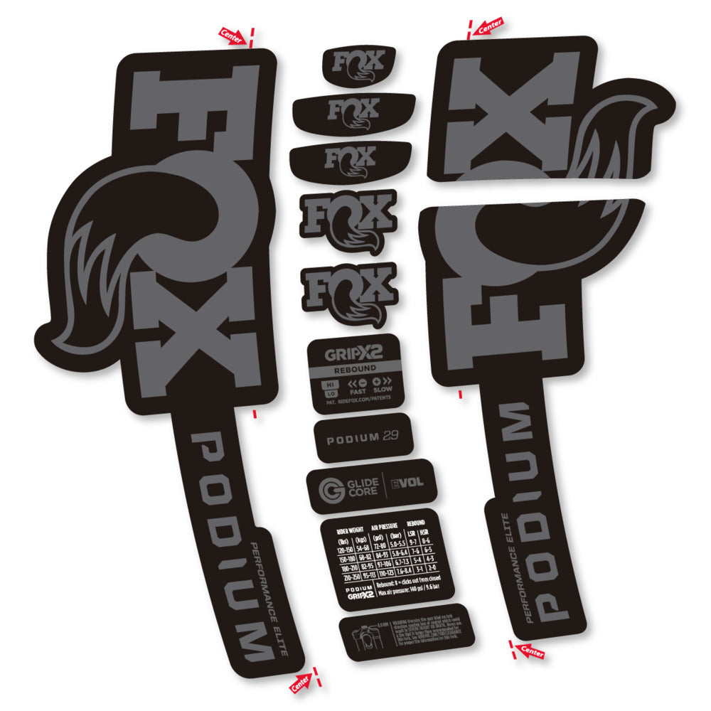 Decal for Fox Podium Performance Elite 2025, Fork, bike sticker vinyl