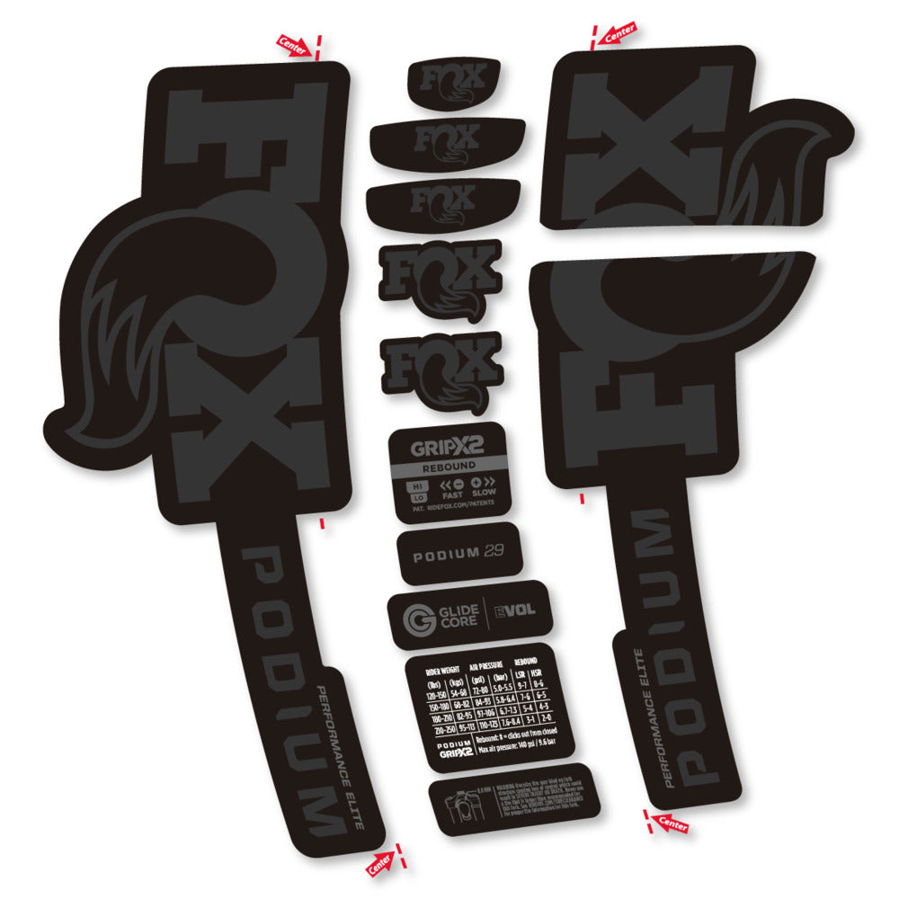 Decal for Fox Podium Performance Elite 2025, Fork, bike sticker vinyl