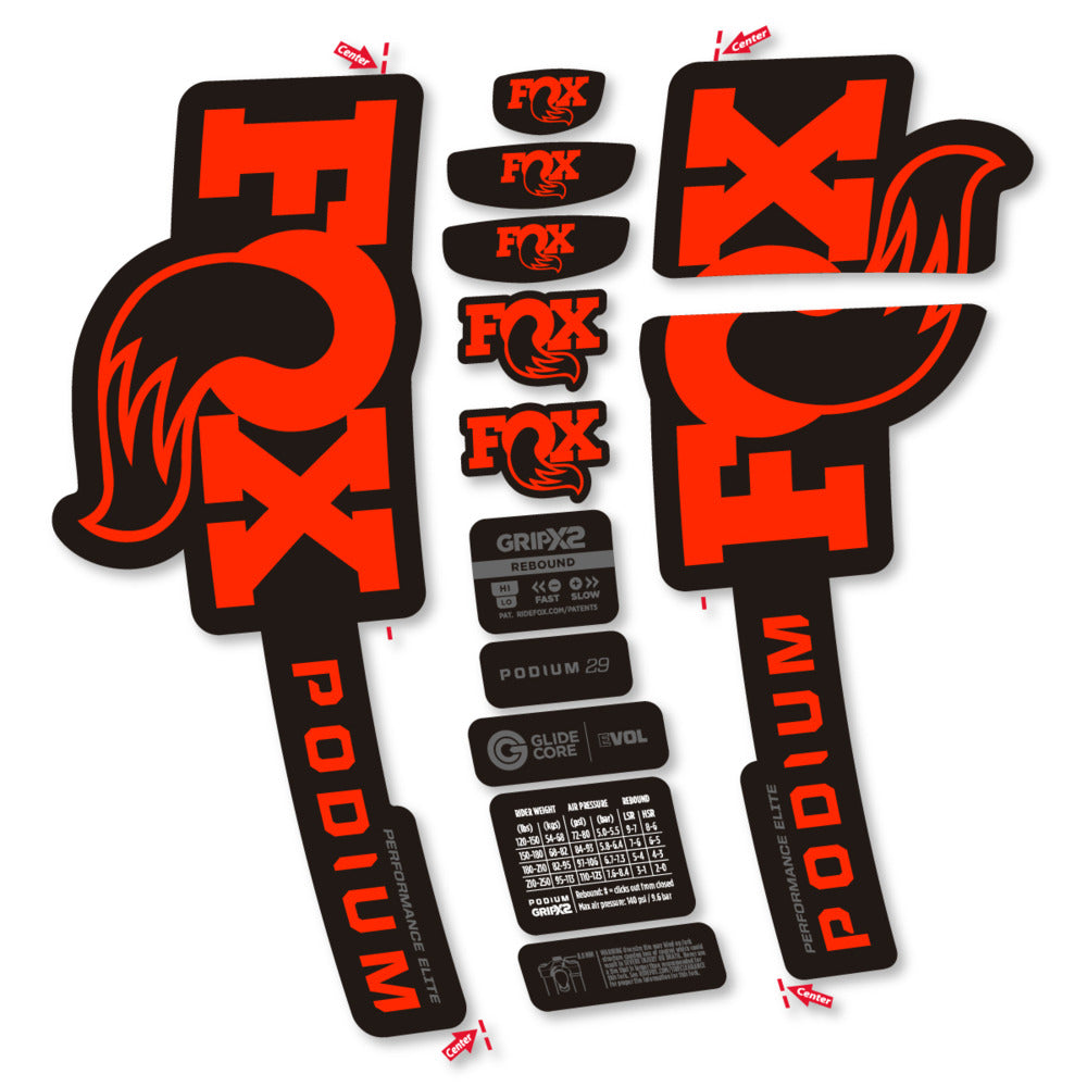 Decal for Fox Podium Performance Elite 2025, Fork, bike sticker vinyl