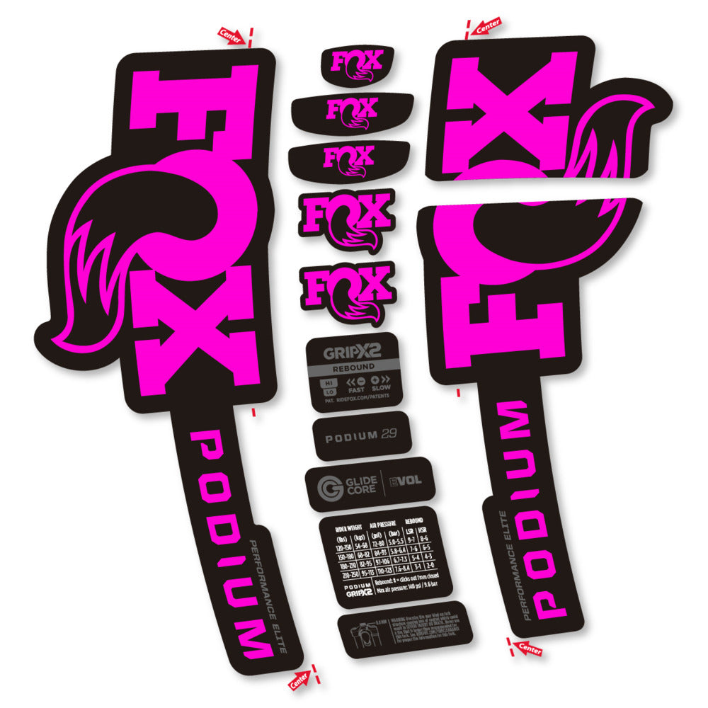 Decal for Fox Podium Performance Elite 2025, Fork, bike sticker vinyl