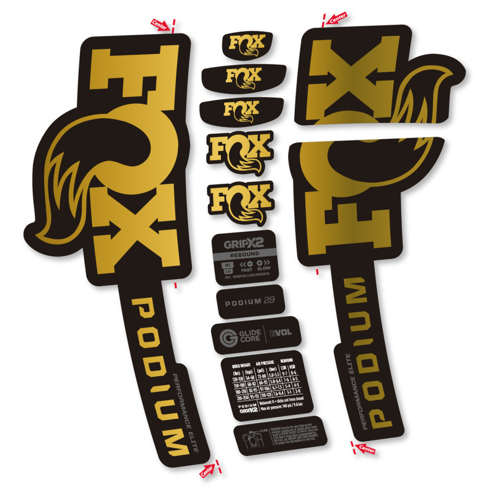 Decal for Fox Podium Performance Elite 2025, Fork, bike sticker vinyl