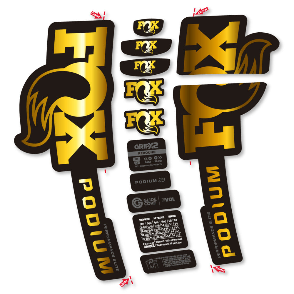 Decal for Fox Podium Performance Elite 2025, Fork, bike sticker vinyl