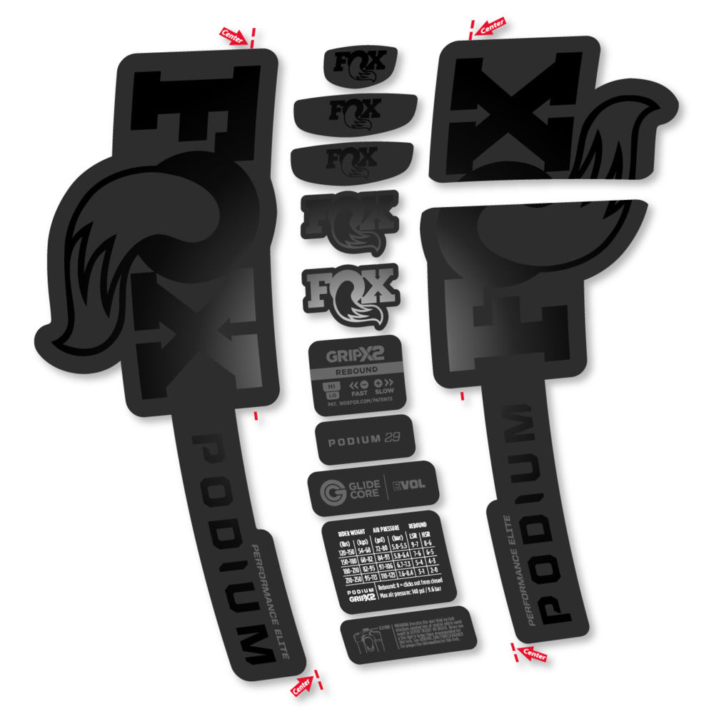 Decal for Fox Podium Performance Elite 2025, Fork, bike sticker vinyl