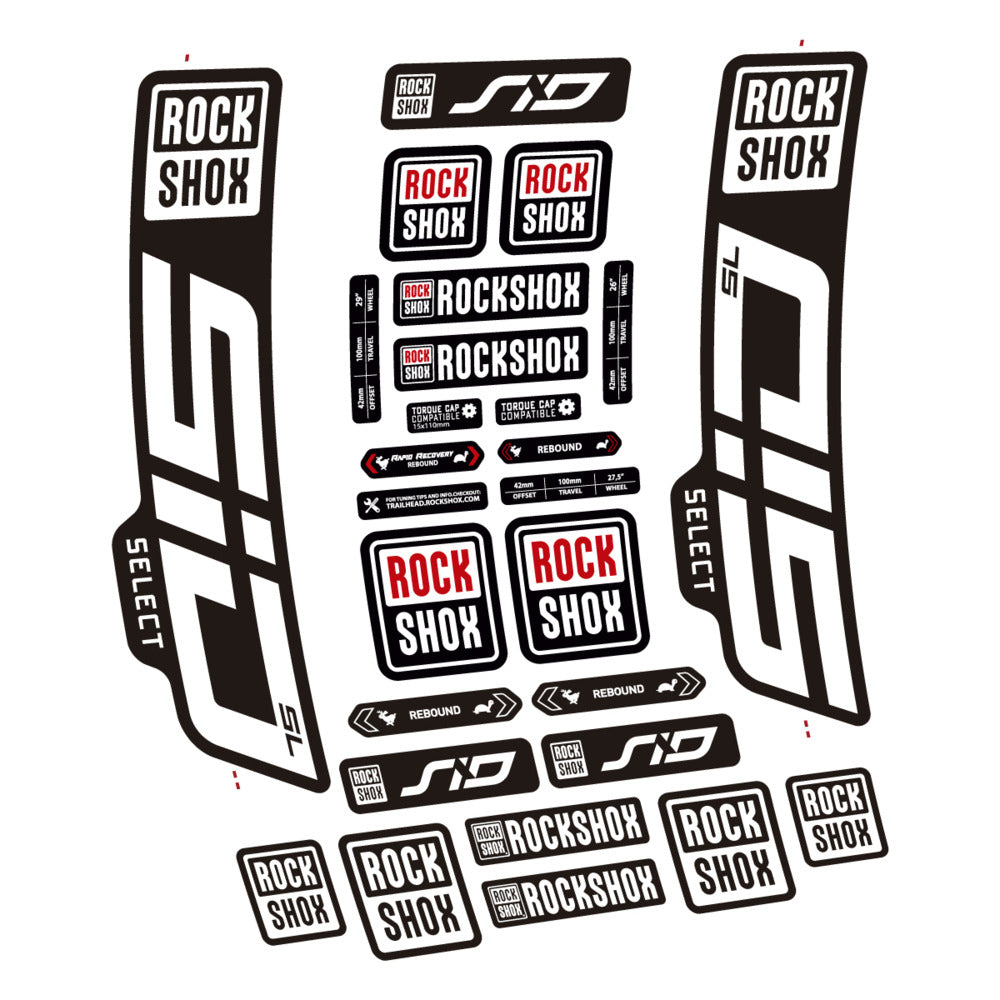 Stickers for RockShox SiD Select SL 2021-2023, Fork vinyl decals - White