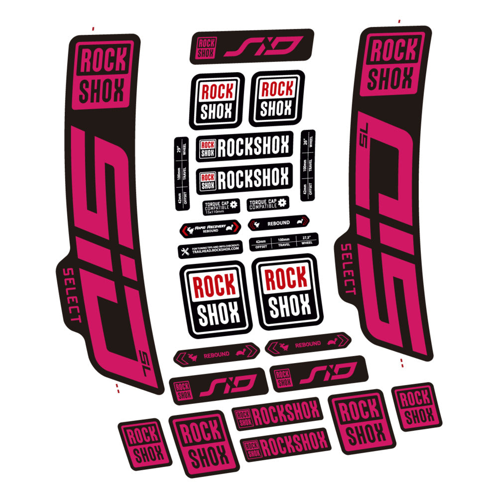Stickers for RockShox SiD Select SL 2021-2023, Fork vinyl decals - Dark Pink