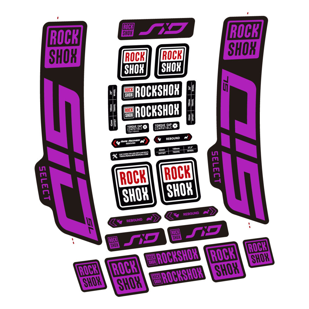 Stickers for RockShox SiD Select SL 2021-2023, Fork vinyl decals - Violet Pink