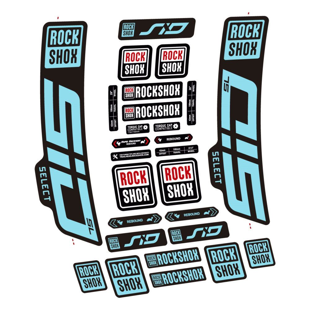 Stickers for RockShox SiD Select SL 2021-2023, Fork vinyl decals - Sky Blue