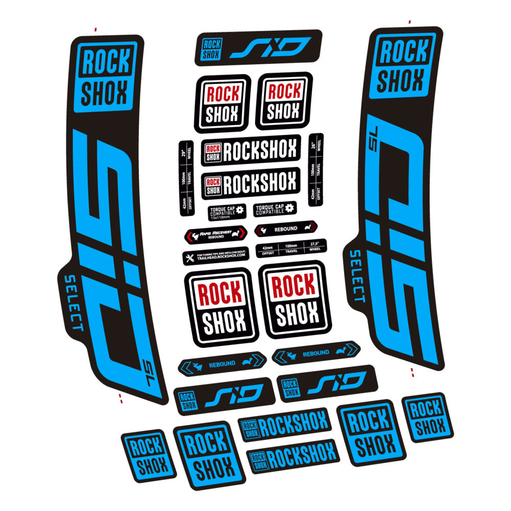 Stickers for RockShox SiD Select SL 2021-2023, Fork vinyl decals - Light Blue
