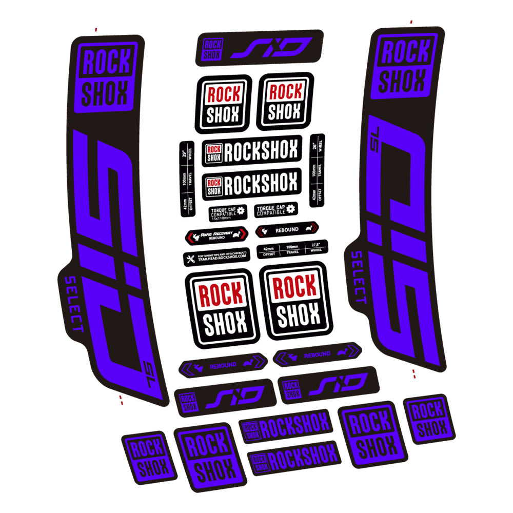 Stickers for RockShox SiD Select SL 2021-2023, Fork vinyl decals - Reflex Blue