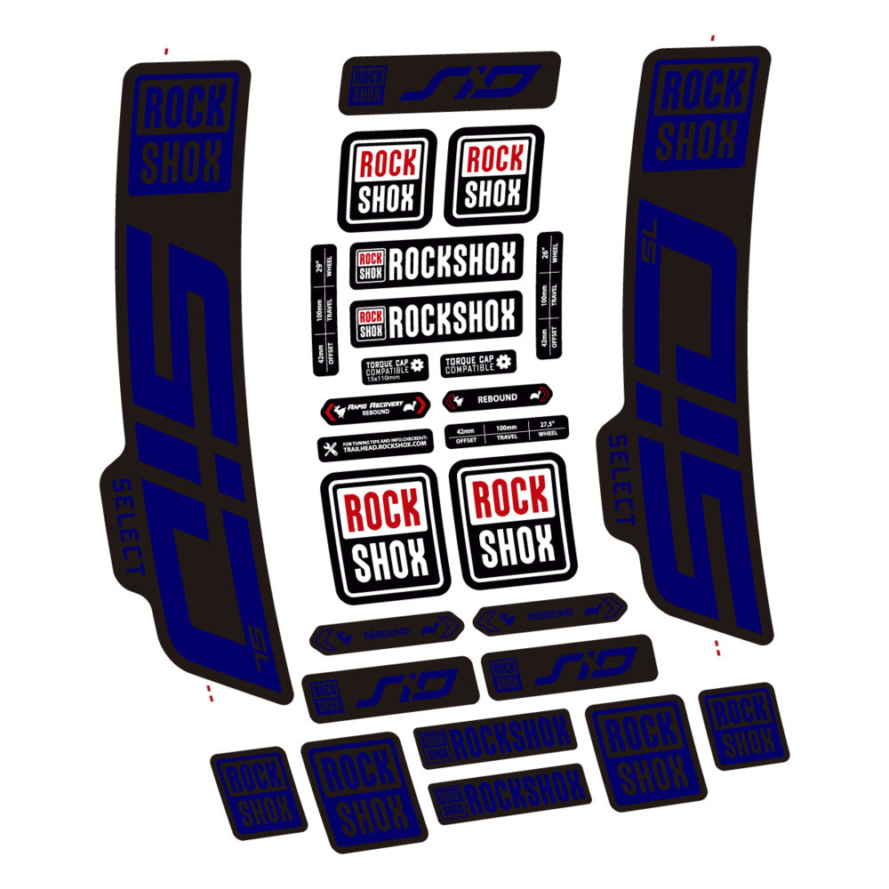 Stickers for RockShox SiD Select SL 2021-2023, Fork vinyl decals - Scandinavian Blue