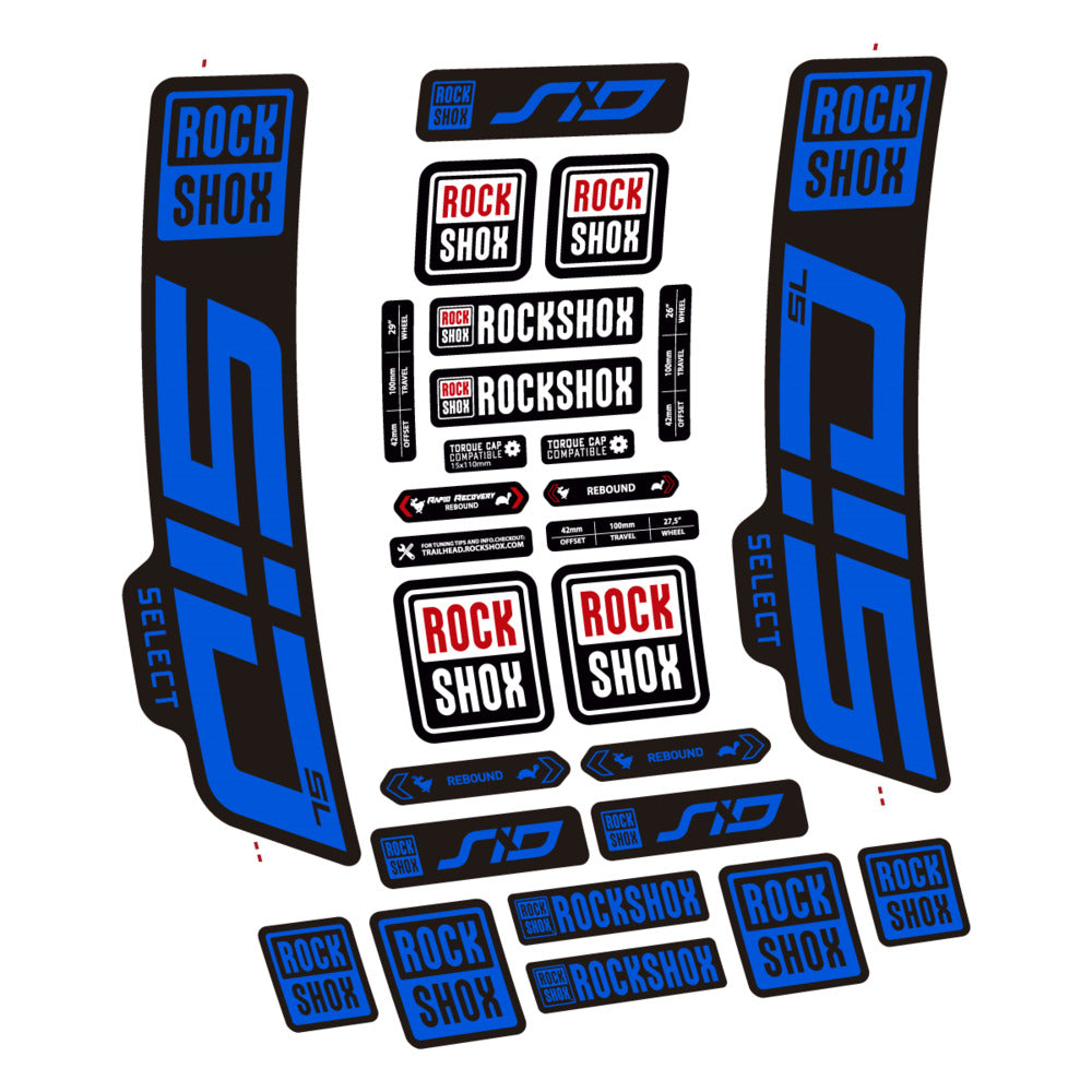 Stickers for RockShox SiD Select SL 2021-2023, Fork vinyl decals - Sea Blue