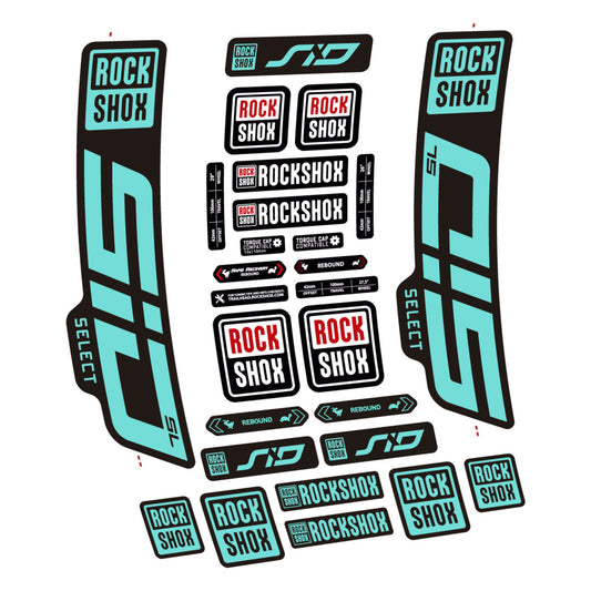 Stickers for RockShox SiD Select SL 2021-2023, Fork vinyl decals - Blue Green