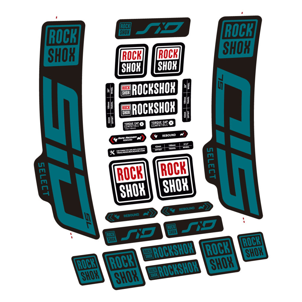 Stickers for RockShox SiD Select SL 2021-2023, Fork vinyl decals - Dark Turquoise