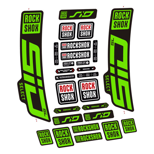 Stickers for RockShox SiD Select SL 2021-2023, Fork vinyl decals - Apple Green
