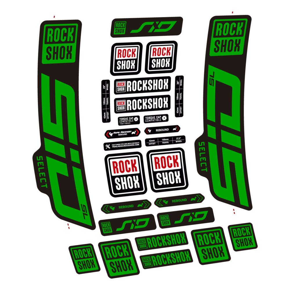 Stickers for RockShox SiD Select SL 2021-2023, Fork vinyl decals - Green