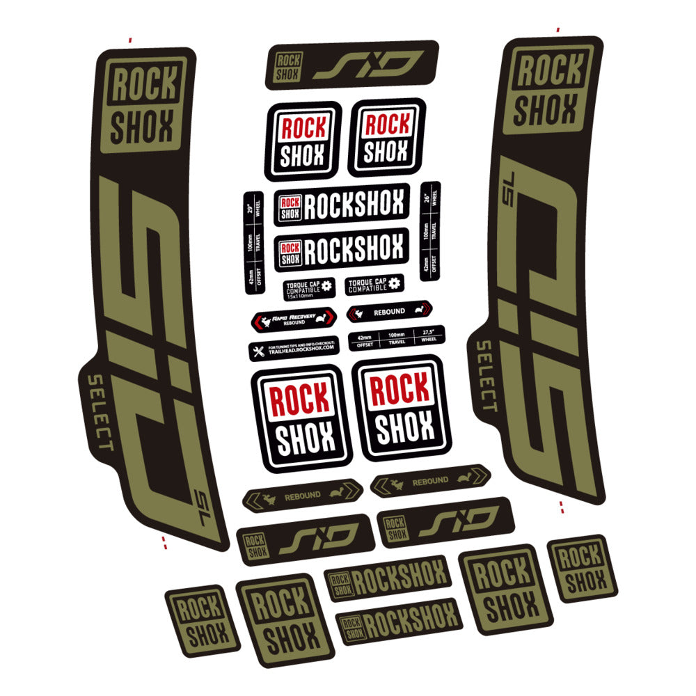 Stickers for RockShox SiD Select SL 2021-2023, Fork vinyl decals - Khaki