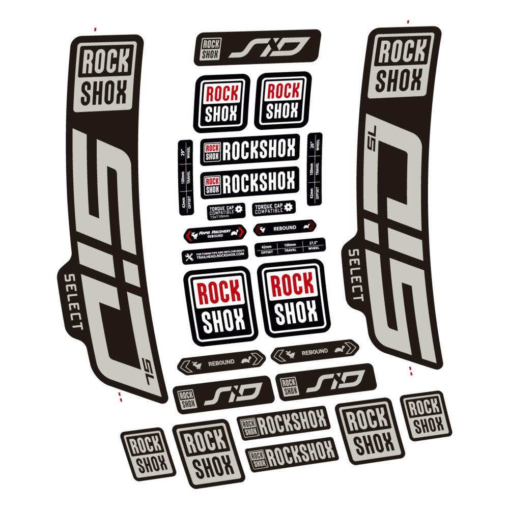 Stickers for RockShox SiD Select SL 2021-2023, Fork vinyl decals - Light Grey