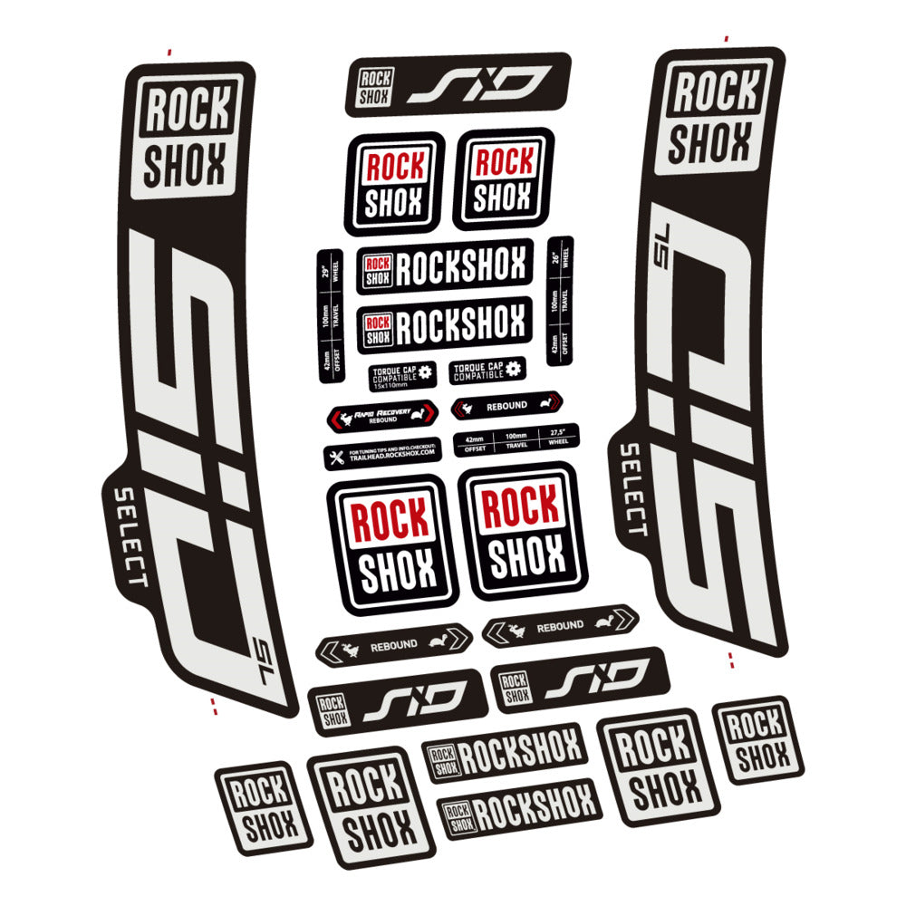 Stickers for RockShox SiD Select SL 2021-2023, Fork vinyl decals - Pearl Grey