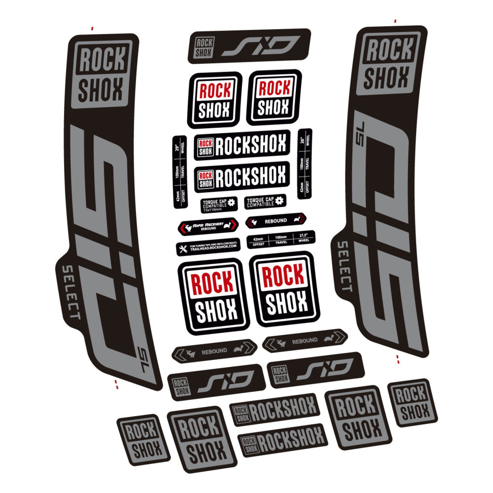 Stickers for RockShox SiD Select SL 2021-2023, Fork vinyl decals - Traffic Grey