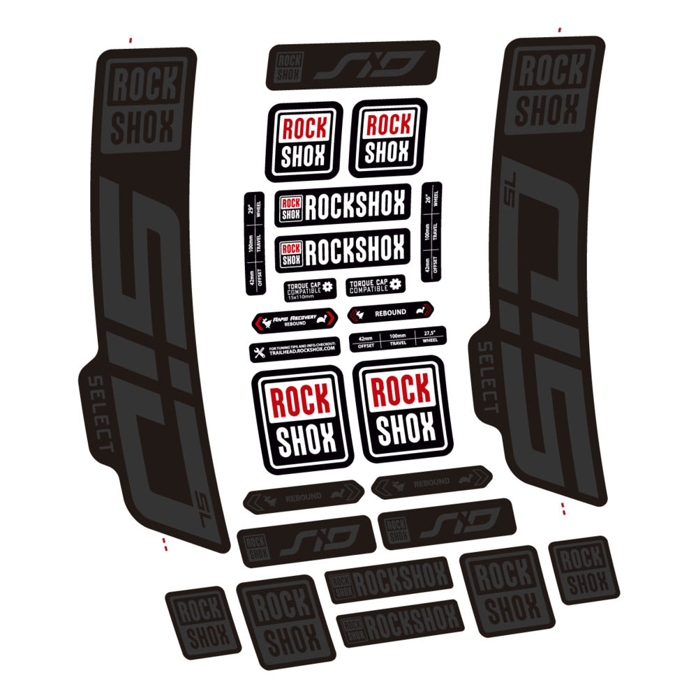 Stickers for RockShox SiD Select SL 2021-2023, Fork vinyl decals - Very Dark Grey