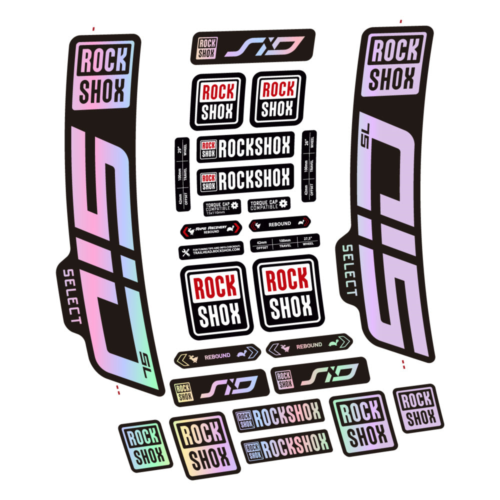 Stickers for RockShox SiD Select SL 2021-2023, Fork vinyl decals - Hollographic