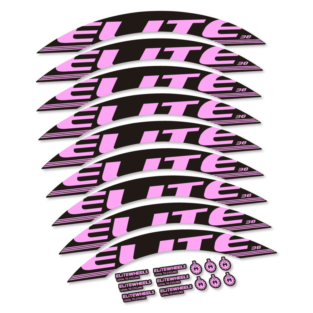 Stickers for Elite Wheels 38, Road Wheel 38mm vinyl decals - Light Lilac