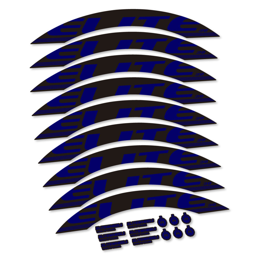 Stickers for Elite Wheels 38, Road Wheel 38mm vinyl decals - Scandinavian Blue
