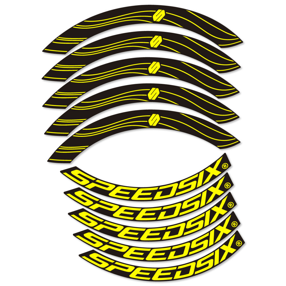 Stickers for Speedsix Air Ultra, Road Wheel 55mm vinyl decals - Lemon Yellow