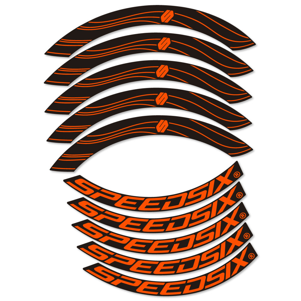 Stickers for Speedsix Air Ultra, Road Wheel 55mm vinyl decals - Orange