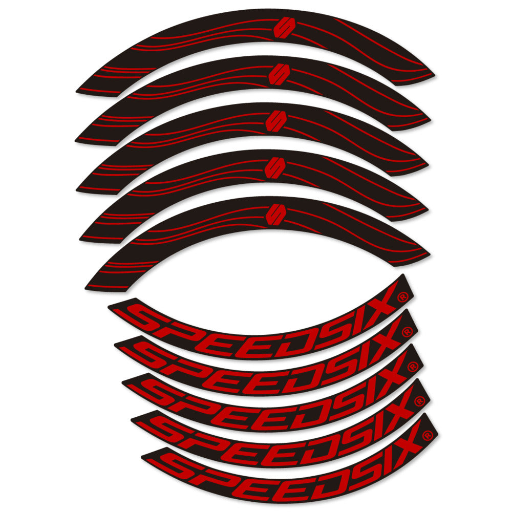 Stickers for Speedsix Air Ultra, Road Wheel 55mm vinyl decals - Medium Red