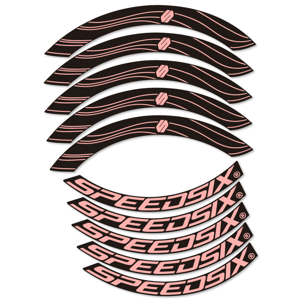 Stickers for Speedsix Air Ultra, Road Wheel 55mm vinyl decals - Salmon Pink