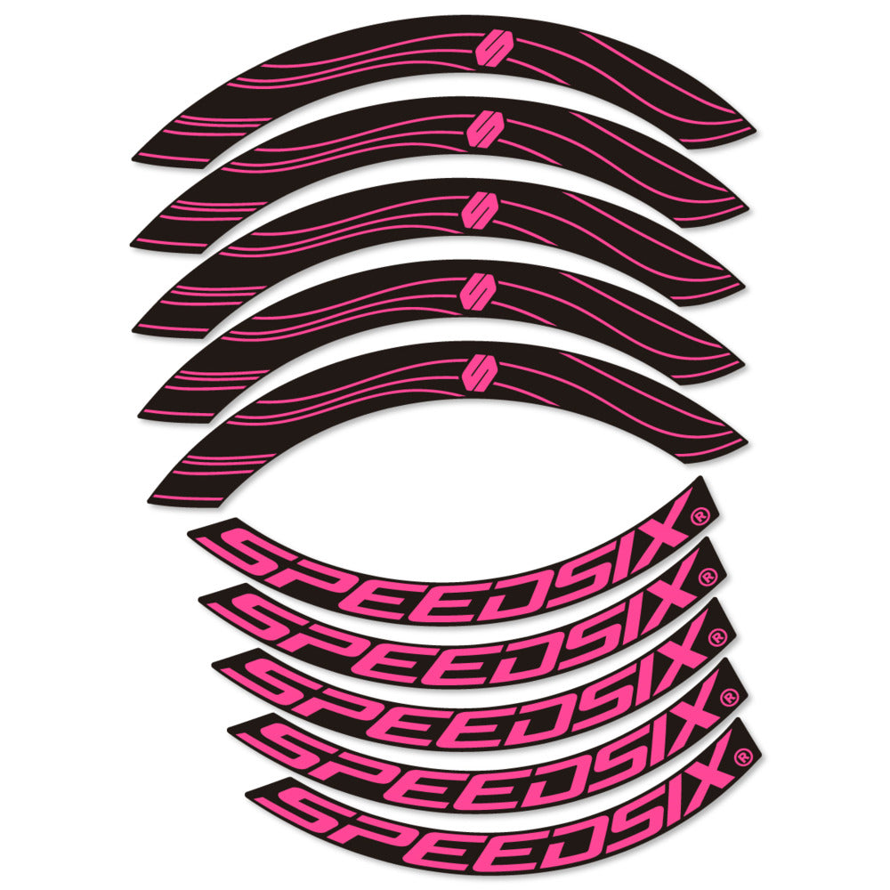 Stickers for Speedsix Air Ultra, Road Wheel 55mm vinyl decals - Bubblegum Pink