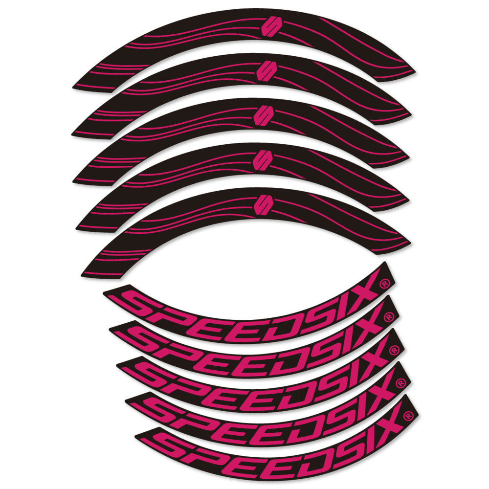 Stickers for Speedsix Air Ultra, Road Wheel 55mm vinyl decals - Dark Pink